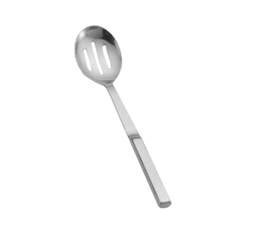 TableCraft Products 4334 11 3/4" Slotted Hollow Handle Stainless Steel Serving Spoon