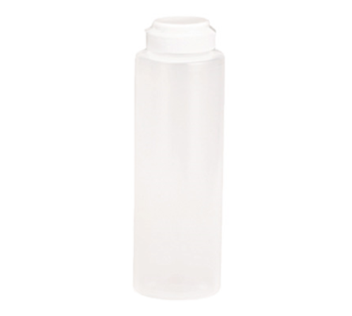 TableCraft Products 2108C-6 8 Oz. White Hinged Top Clear Squeeze Bottle