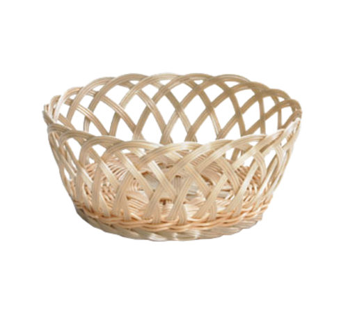 TableCraft Products 1135W 8 1/2" Dia. x 3 1/4"H Hand-Woven Basket