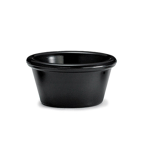 TableCraft Products RAM2BK 2 Oz. Melamine Black Plain Ramekin - 12/Case