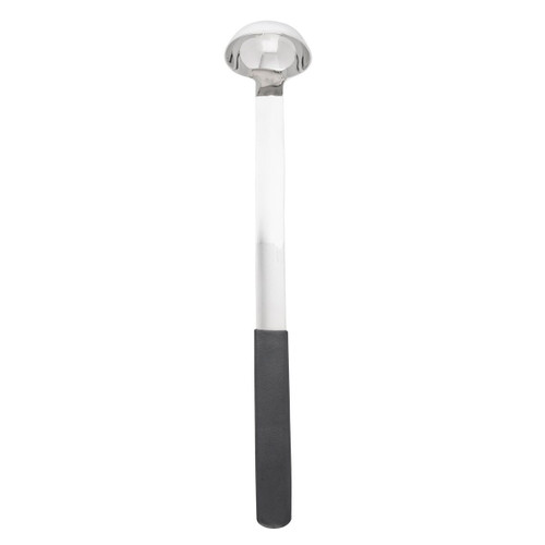 TableCraft Products AM5311BK1 Oz. Stainless Steel Antimicrobial Ladle with 11 1/2" L Black Vinyl Coated Handle