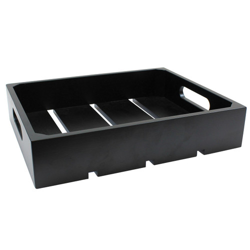 TableCraft Products CRATE12BK 12.75" W x 10.5" D x 2.75" H Black Half Size Gastro Serving / Display Crate Fits 1/2 GN Pan