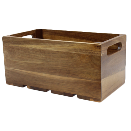TableCraft Products CRATE116 20.75" W x 12.75" D x 6.25" H Brown Full Size Gastro Serving / Display Crate Fits 1/1 GN Pan