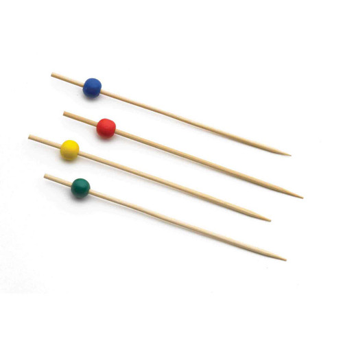 TableCraft Products BAMBA45 4 1/2" Assorted Colors Bamboo Cash & Carry Pick - 12 Cases of 100