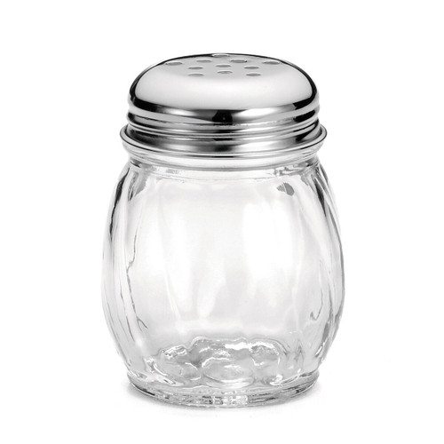 TableCraft Products 260 6 Oz. Swirled Glass Jar Cheese Shaker