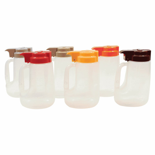 TableCraft Products PP32A 32 Oz. Assorted Top Clear Option Dispenser