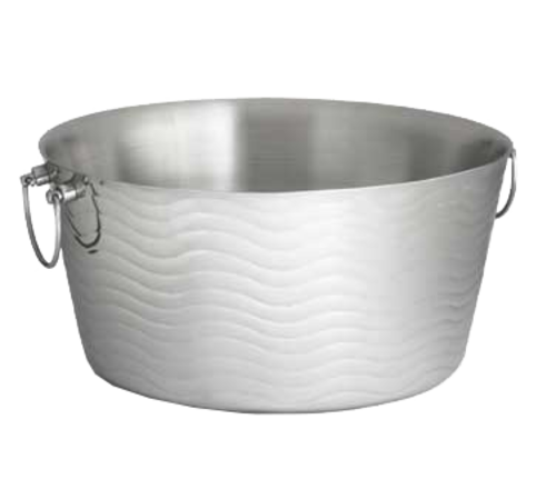 TableCraft Products WBT199 6.75 Gal. Round Stainless Steel Wave Collection Beverage Tub
