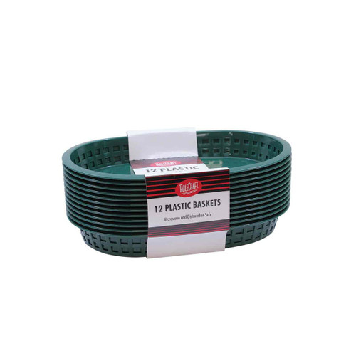 TableCraft Products C1076FG 10.5" H x 7" D x 1.5" H Forest Green Plastic Cash & Carry Chicago Baskets