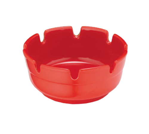 TableCraft Products ST365R-1 3 3/4" Dia. x 1 3/4" Red Melamine Deepwell Economy Ashtray