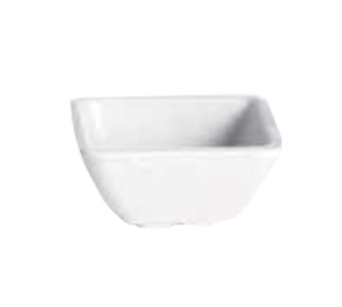 TableCraft Products RAMS4W 4 Oz. Square Melamine White Ribbed SaferFoods Solutions Ramekin