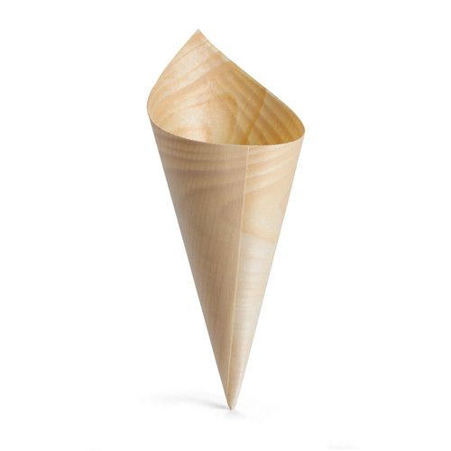TableCraft Products BAMDCN6 3 Oz. Pinewood Cash & Carry Disposable Serving Cone