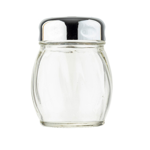 TableCraft Products 260CH 6 Oz. Swirl Glass Jar Chrome Plated Top Shaker