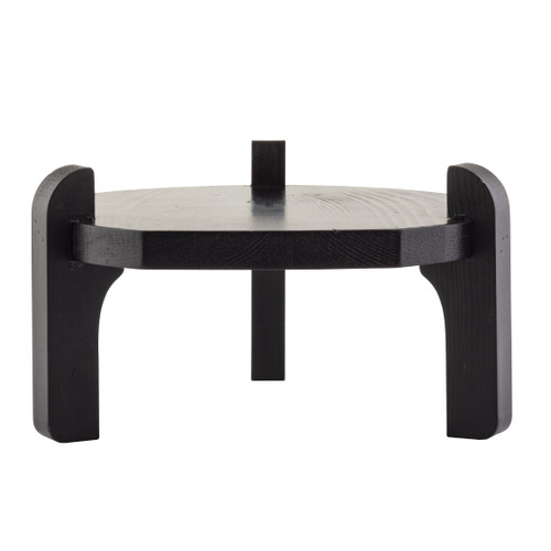 TableCraft Products 10756 10" Dia. x 53/4" Pinewood Black Beverage Dispenser Stand Only