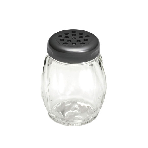 TableCraft Products 260BK 6 Oz. Swirl Glass Black Top Shaker