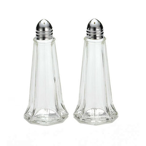 TableCraft Products 83S&P 1 Oz. Glass Eiffel Tower Salt Or Pepper Shaker With Nickel Plated Tops