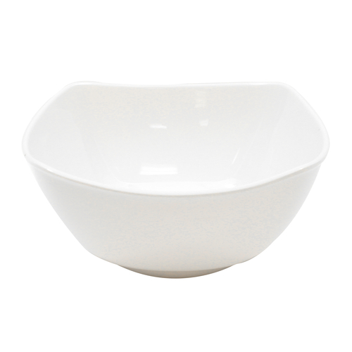 TableCraft Products WB7 1.25 Qt. Round White Melamine Frostone Collection Wavy Bowl