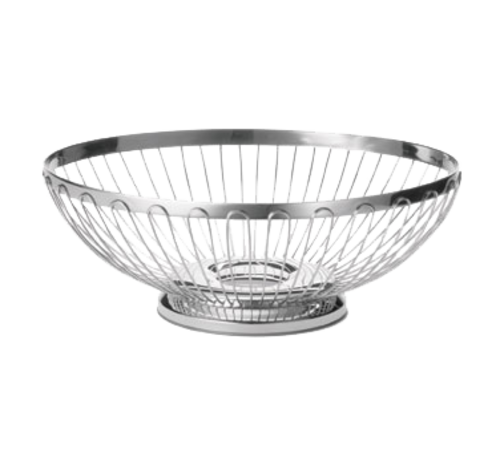 TableCraft Products 6176 11" W x 8 1/4" D x 3 3/4" H Oval Stainless Steel Cash & Carry Regent Basket