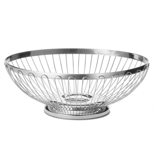 TableCraft Products 6176 11" W x 8 1/4" D x 3 3/4" H Oval Stainless Steel Cash & Carry Regent Basket