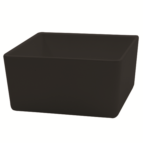 TableCraft Products M4025BK 1 1/4 Qt. 6" W x 6" D x 3" H Black Rectangular Melamine Bowl