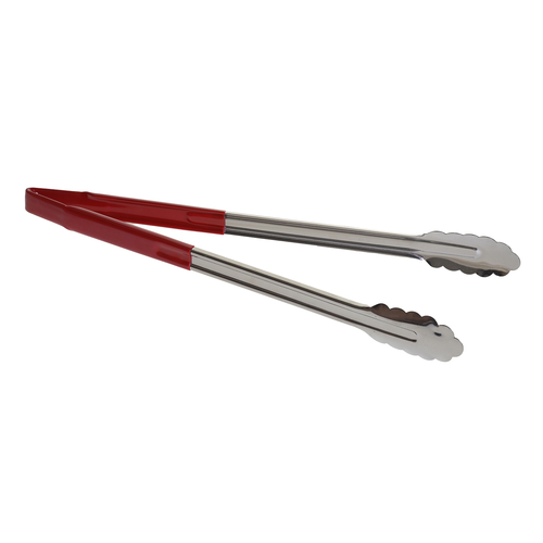 TableCraft Products 3716REU 16" Spring Steel Red Vinyl Coated Tongs