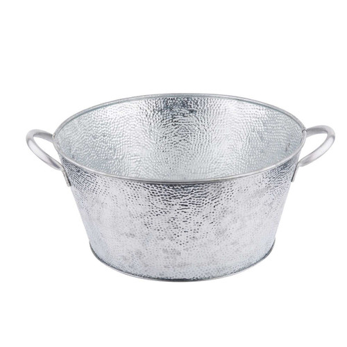 TableCraft Products GT1515 4.5 Gallons 15" Dia. x 7.13" H 18.5" Round Galvanized Steel Galvanized Collection Beverage Tub