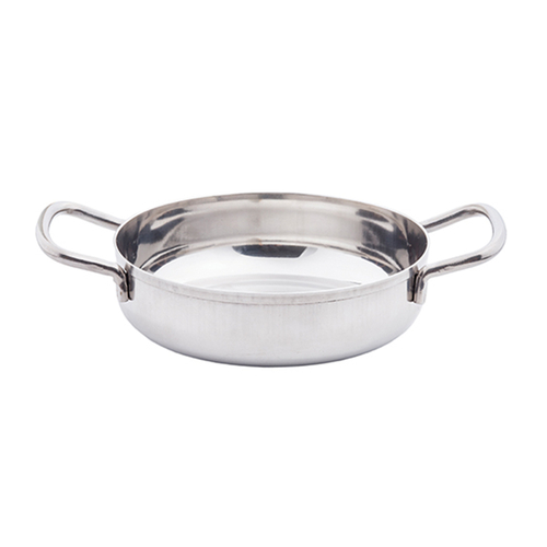 TableCraft Products 10292 8" W x 5 7/8" D x 1 3/8" H 16 Oz. With Handles Stainless Steel Without Lid Mini Brazier