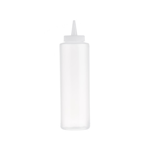 TableCraft Products 112C-1 12 oz Clear Natural Cone Tip Natural Top Squeeze Bottle - 12/Case
