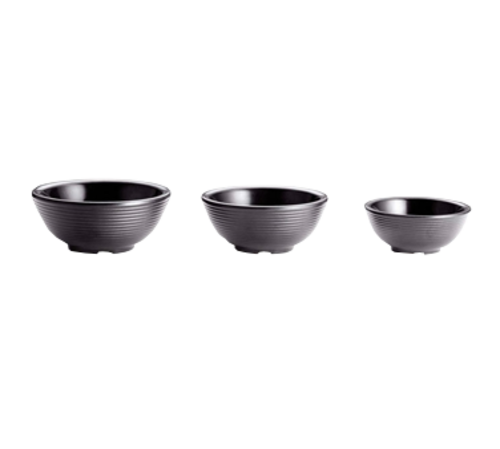 TableCraft Products RAM4RBK 4 Oz. Round Melamine Black Ribbed SaferFoods Solutions Ramekin