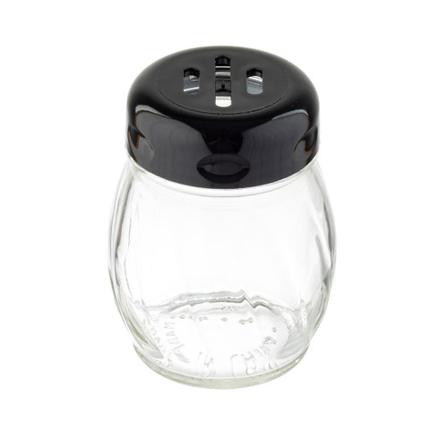 TableCraft Products 260SLBK 6 Oz. Swirl Glass Black Top Shaker