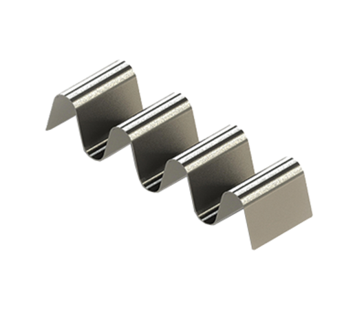 TableCraft Products TRS34 7 5/8" W x 2 1/4" D x 1 1/2" H Stainless Steel Solid Taco Taxi Server