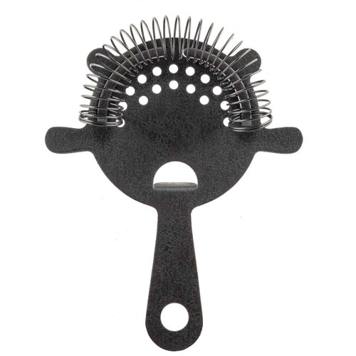 TableCraft Products 10556 4 1/2" W x 6" D x 3/4" H 4-Prong Black Acid Etch Finish Stainless Steel Strainer