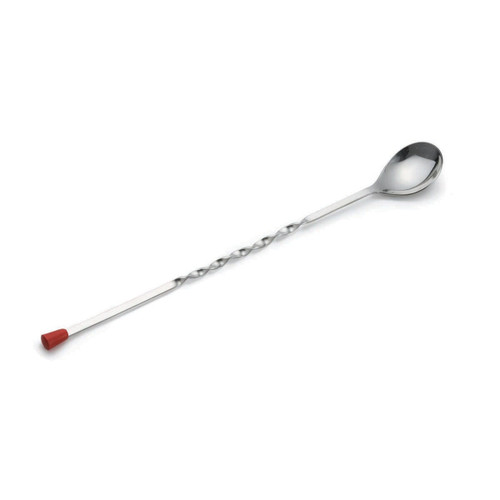 TableCraft Products 502K 12" Stainless Steel Bar Spoon With Red Knob - 24/Case