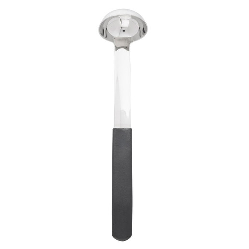 TableCraft Products AM5301BK 1 Oz. Stainless Steel Antimicrobial Ladle with 9" L Black Vinyl Coated Handle