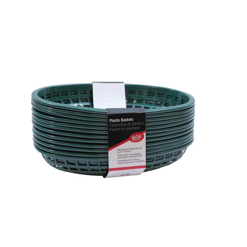 TableCraft Products C1074FG 9-1/4" W x 6" D x 1-3/4" H Forest Green Plastic Cash & Carry Classic Baskets