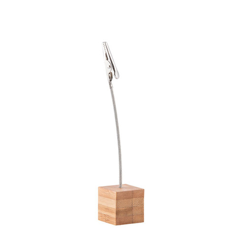 TableCraft Products 5CHBAM 5" W x 5" D Bamboo Number Or Card Holder Alligator Clip - 12/Case