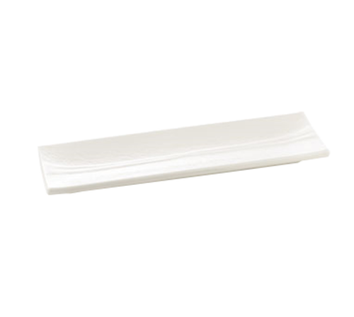 TableCraft Products M206 20" W x 6" D White Rectangular Melamine Frostone Collection Dish