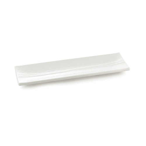 TableCraft Products M206 20" W x 6" D White Rectangular Melamine Frostone Collection Dish