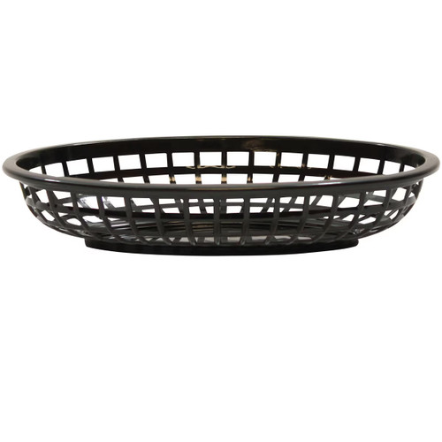 TableCraft Products 1074BK Black Oval Classic Plastic Basket