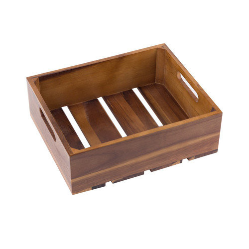 TableCraft Products CRATE124 12.75" W x 10.38" D x 4.25" H Half Size Gastro Serving / Display Crate Fits 1/2 GN Pan