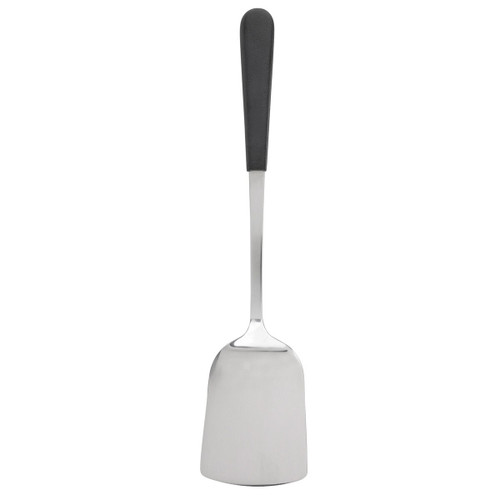 TableCraft Products AM3313BK 14" L Stainless Steel Antimicrobial Solid Turner With Black Vinyl Coated Handle