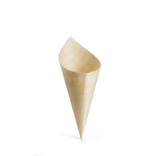 TableCraft Products BAMDCN5 1 1/2 Oz. Pinewood Cash & Carry Disposable Mini Serving Cone