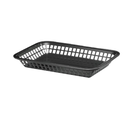 TableCraft Products 1077BK Black Rectangular Grande Plastic Basket