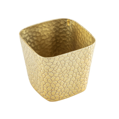 TableCraft Products 10741 4" Square Gold Aluminum Snack Basket