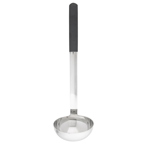 TableCraft Products AM5314BK 4 Oz. Stainless Steel Antimicrobial Ladle with 11 1/2" L Black Vinyl Coated Handle