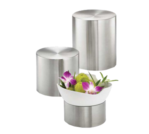 TableCraft Products RR3 3 Piece Set Round Brushed Stainless Steel Riser Set