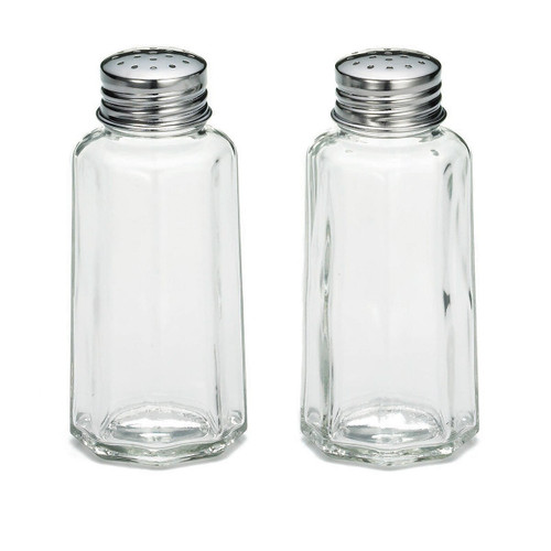 TableCraft Products 157S&P 2 Oz. 1 5/8" Dia. x 3 3/4"H Stainless Steel Tops Salt/Pepper Shaker