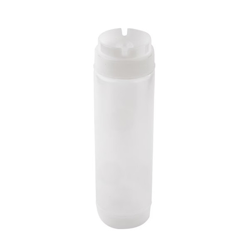 TableCraft Products 24SV 24 oz Clear Valve Top Squeeze Bottle - 12/Case