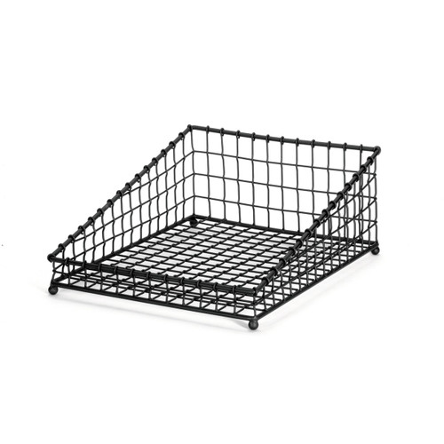 TableCraft Products GM1519 15" W x 19-1/2" D 2-1/2" H Black Square Grand Master Collection Basket