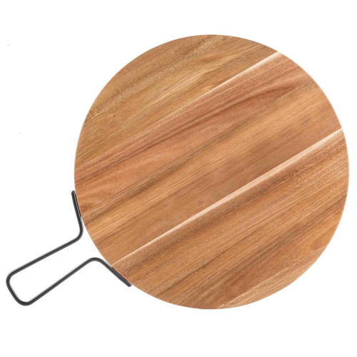 TableCraft Products 10081 14" D x 3/5" H x 18 7/8" W Light Brown Round Industrial Collection Serving Paddle