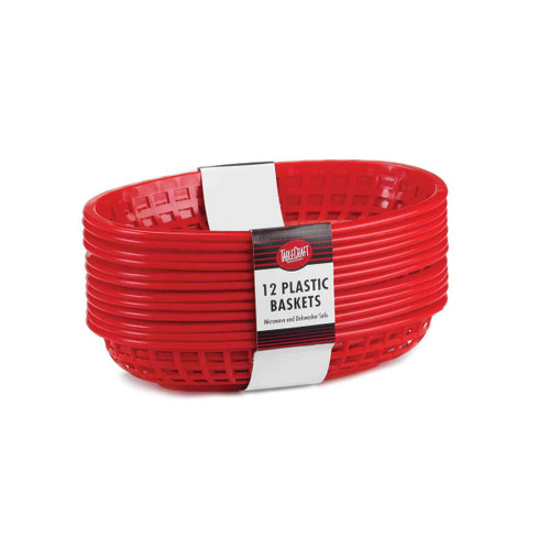 TableCraft Products C1084R 11.75" W x 9" D x 1.75" H Red Plastic Cash & Carry Baskets